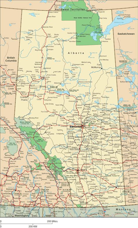 Map of Alberta .